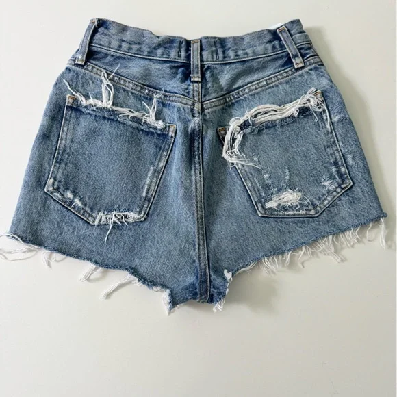 Agolde Distressed Jean Shorts Size 24 - Picture 4 of 12
